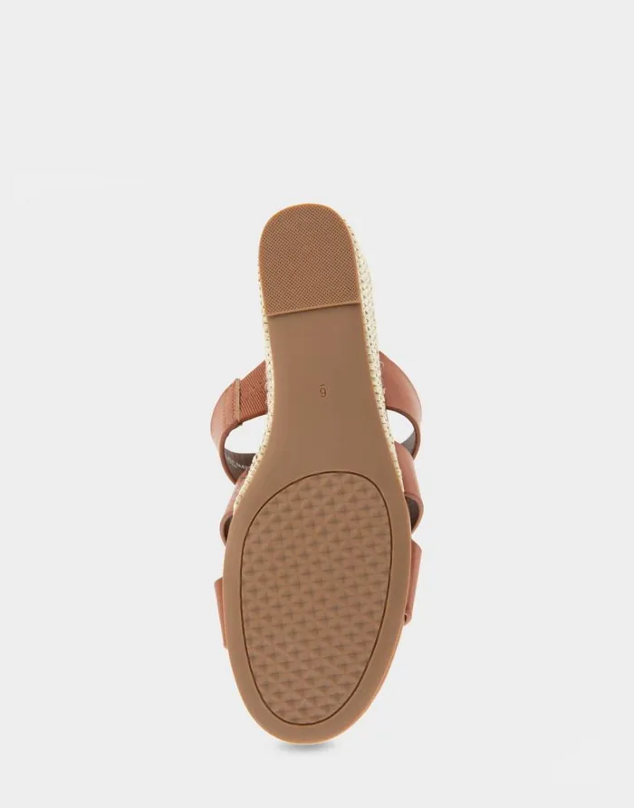 Aerosoles Comfortable Women039s Fisherman Mid Wedge Slide In Gingerbread Faux Leather Gingerbread Faux Leather Women Wedges
