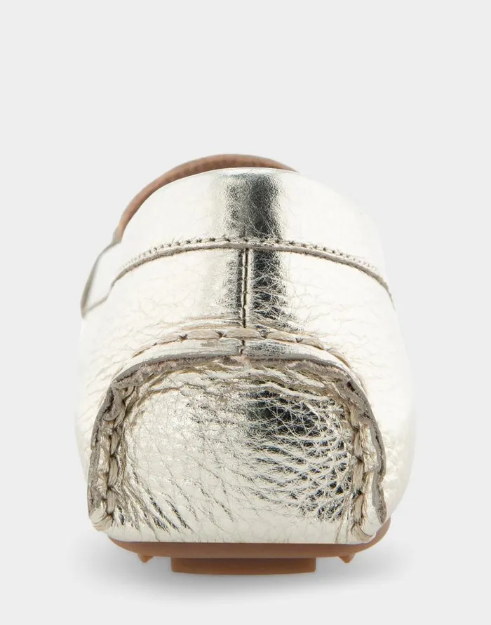 Aerosoles Comfortable Women039s Ornamented Driver In Soft Gold Leather Soft Gold Leather Women Wide Width Flats