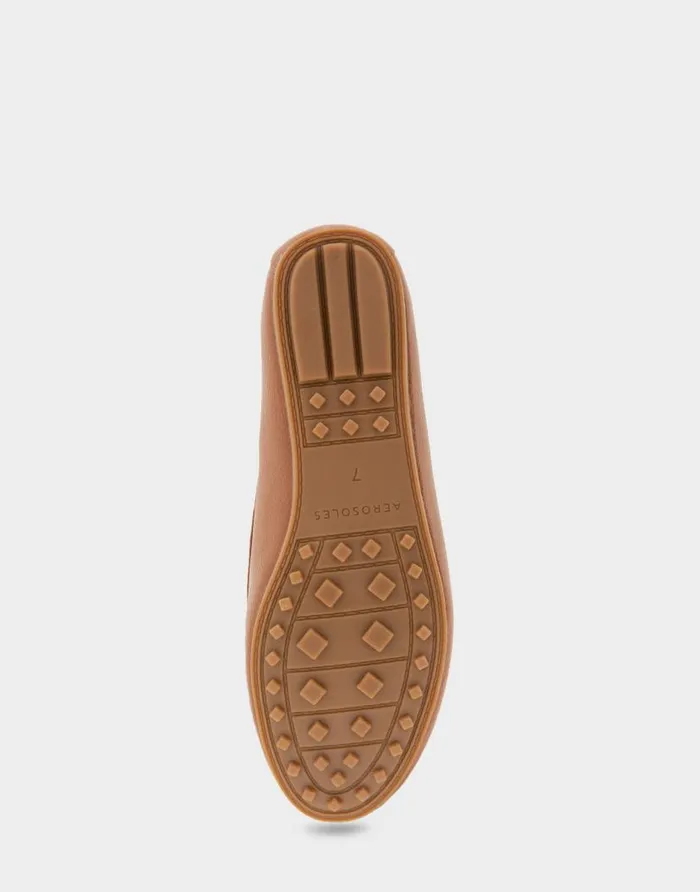 Aerosoles Comfortable Women039s Ornamented Loafer In Tan Faux Leather Tan Faux Leather Women Wide Width Flats