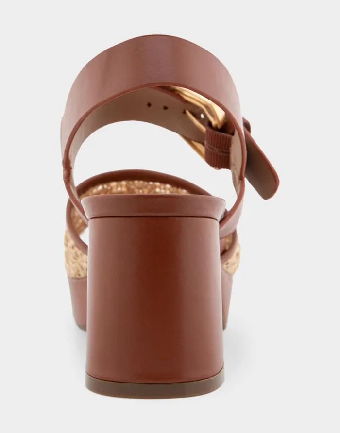 Aerosoles Comfortable Women039s Quarter Strap Platform Sandal In Natural Raffia Combo Raffia Fabric Natural Raffia Combo Women Clogs and Mules