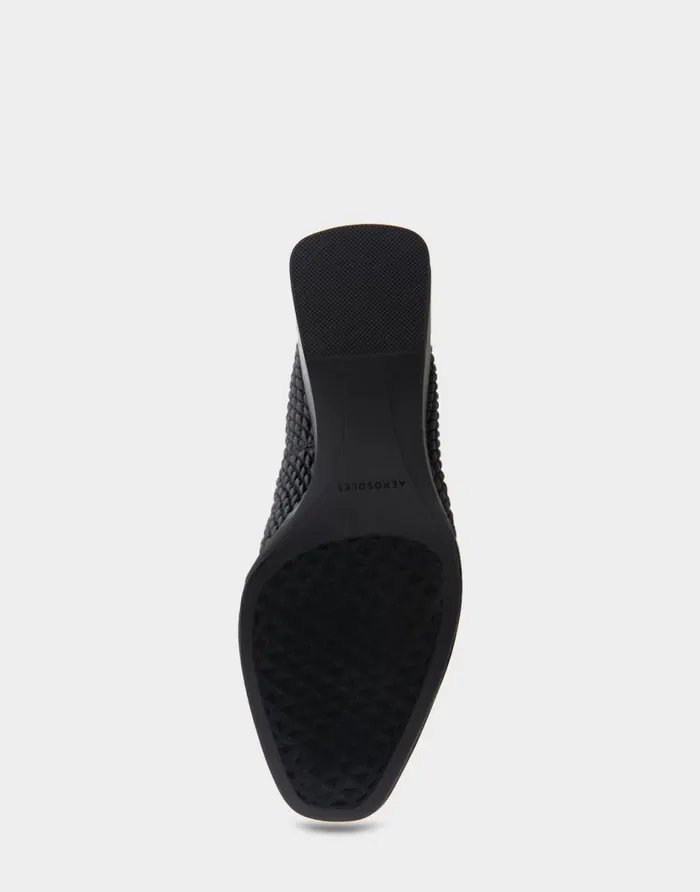 Aerosoles Comfortable Women039s Wedge Pump In Black Faux Leather Black Quilted Faux Leather Women Pumps