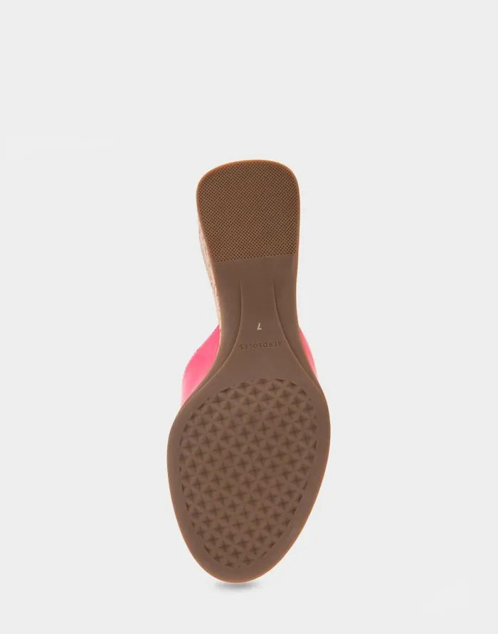 Aerosoles Comfortable Women039s Wedge Slide Sandal In Virtual Pink Patent Faux Leather Virtual Pink Patent Faux Leather Women Dress