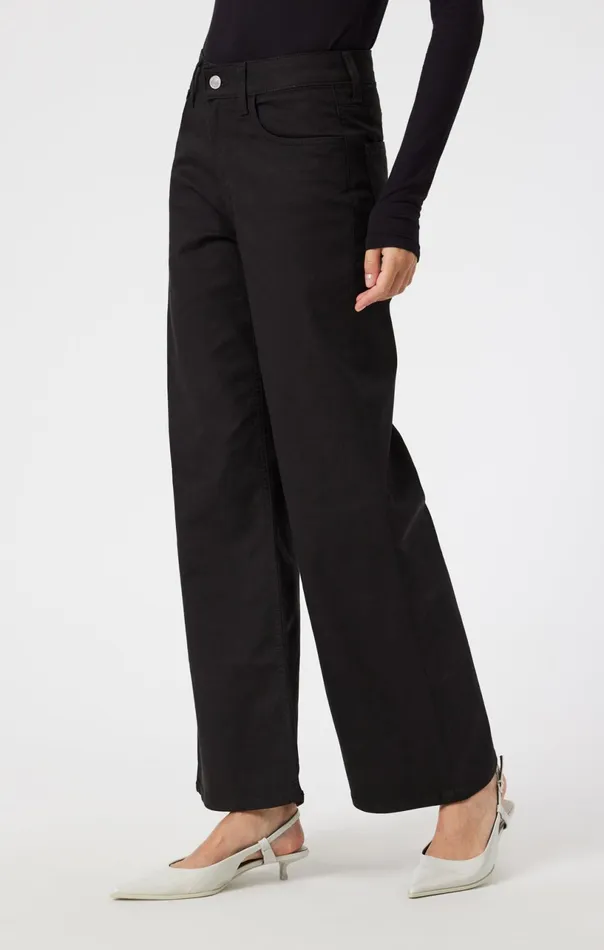 Alena Straight Leg In Black Luxe Twill Women Mavi Jeans Pants