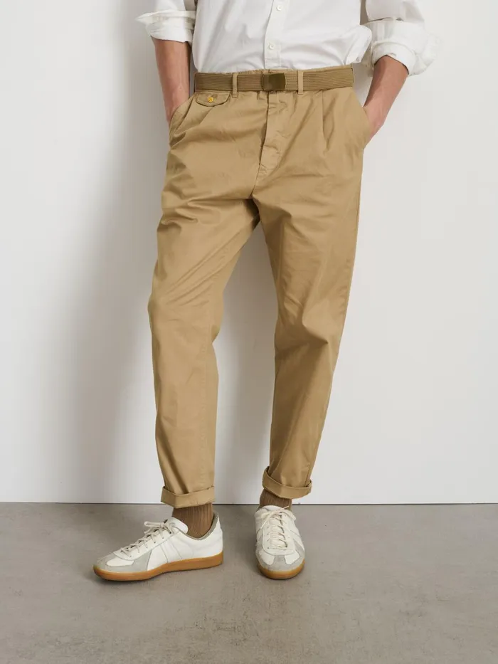 Alex Mill Pants Men Standard Pleated Pant In Chino Vintage Khaki