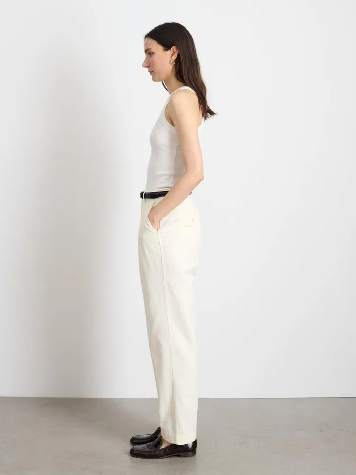 Alex Mill Pants Women Keaton Double Pleat Pant In Twill Light Bone