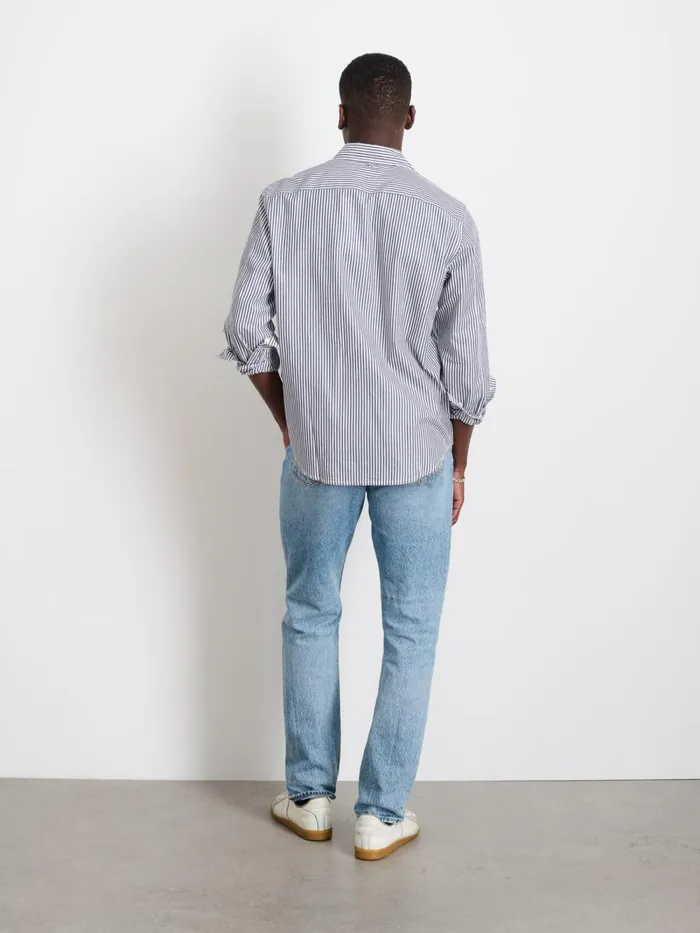 Alex Mill Shirts Men Mill Shirt In Striped Cotton Poplin Navywhite
