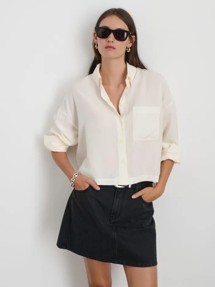 Alex Mill Shirts Tops Women Cropped Gemma Shirt Ivory