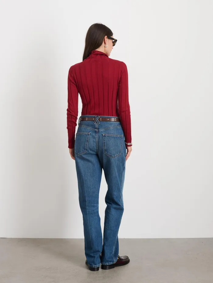 Alex Mill Sweaters Women Ellie Ribbed Turtleneck In Cotton Cashmere Cabernet Alex Mill Sweaters Women Ellie Ribbed Turtleneck In Cotton Cashmere Cabernet