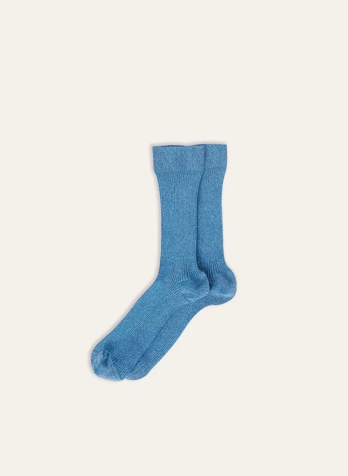 Alex Mill Women Maria La Rosa Lurex Socks Blue