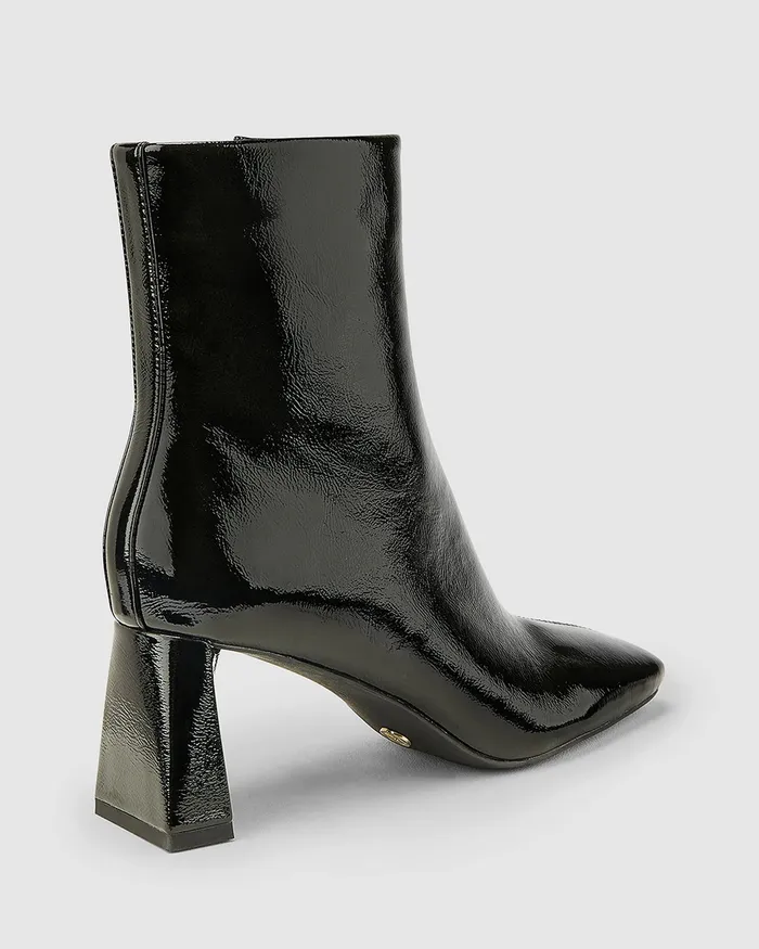 Ankle Boots Women DOTTIE Black Patent Ankle Boots NOVO Shoes