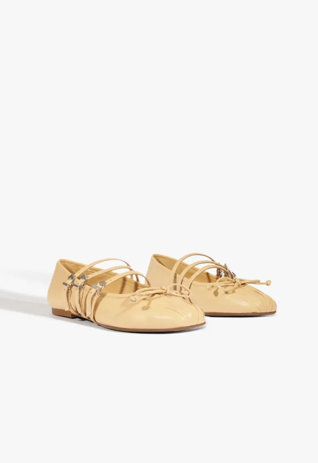 Arissa Strap Ballet Flat Beige Women Schutz Shoes Ballerinas