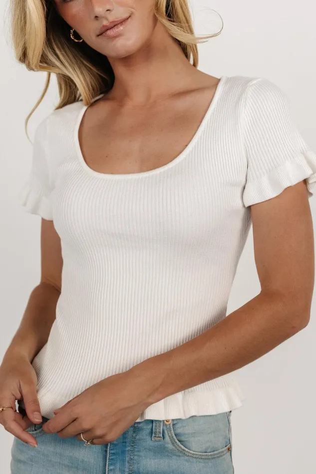 Baltic Born Blouses Shirts Women Paley Ribbed Top Off White Baltic Born Blouses Shirts Women Paley Ribbed Top Off White