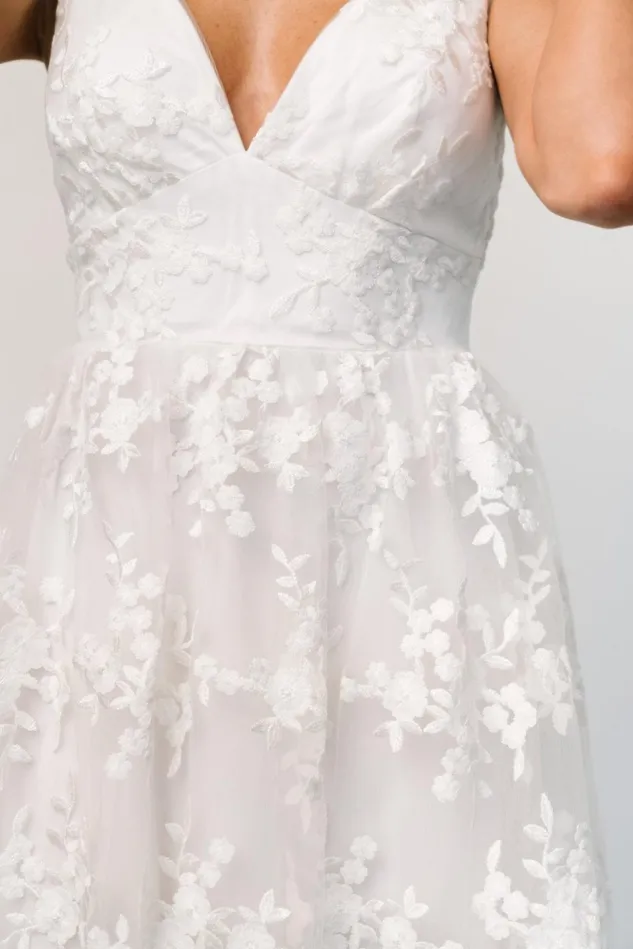 Baltic Born Bridal Women Dante Applique Midi Dress Off White Baltic Born Bridal Women Dante Applique Midi Dress Off White