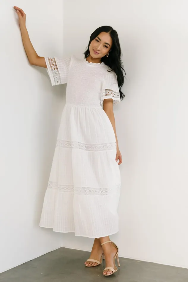 Baltic Born Bridal Women Loveland Geo Lace Maxi Dress Off White