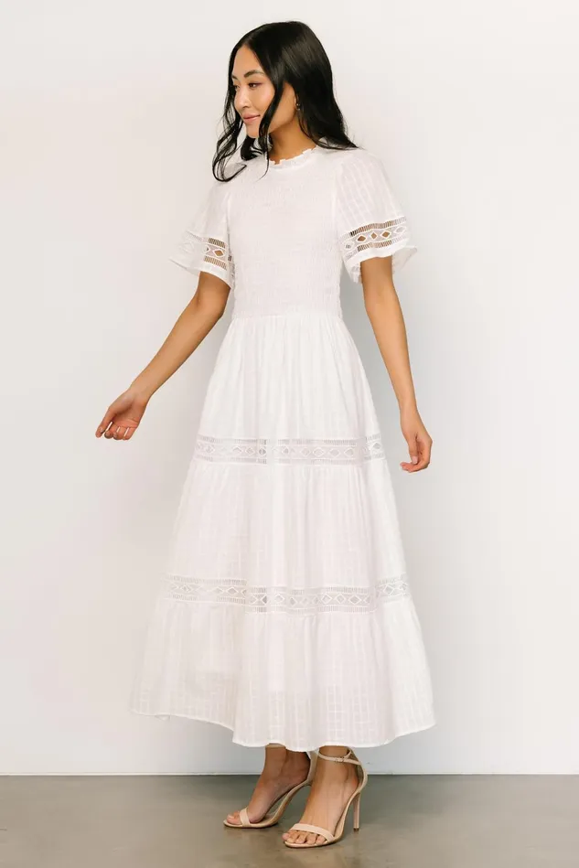 Baltic Born Bridal Women Loveland Geo Lace Maxi Dress Off White