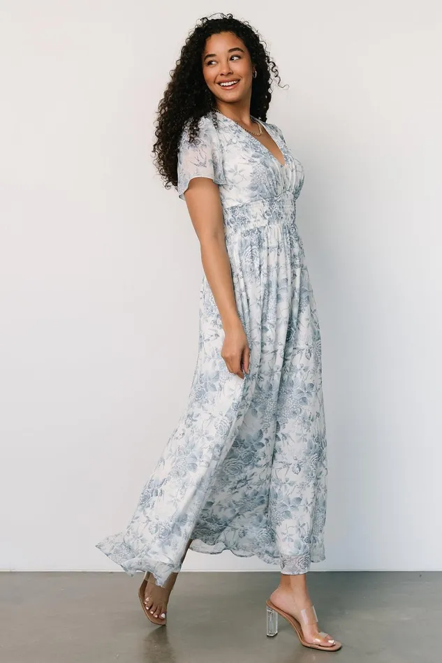 Baltic Born Bump Friendly Women Birdie Maxi Dress Off White Blue
