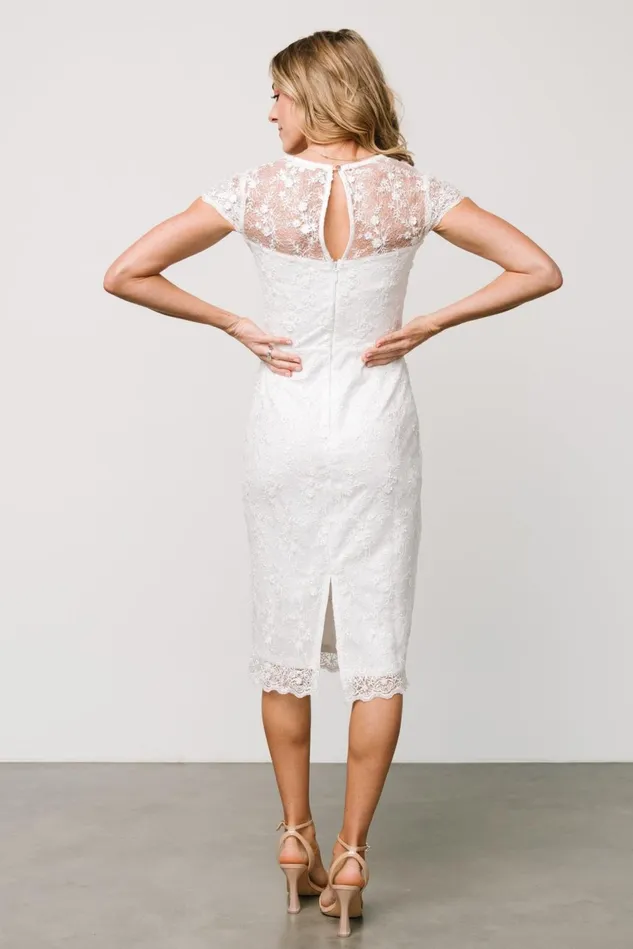 Baltic Born Embellished Sequin Women Oriana Embossed Shimmer Midi Dress Off White Baltic Born Embellished Sequin Women Oriana Embossed Shimmer Midi Dress Off White