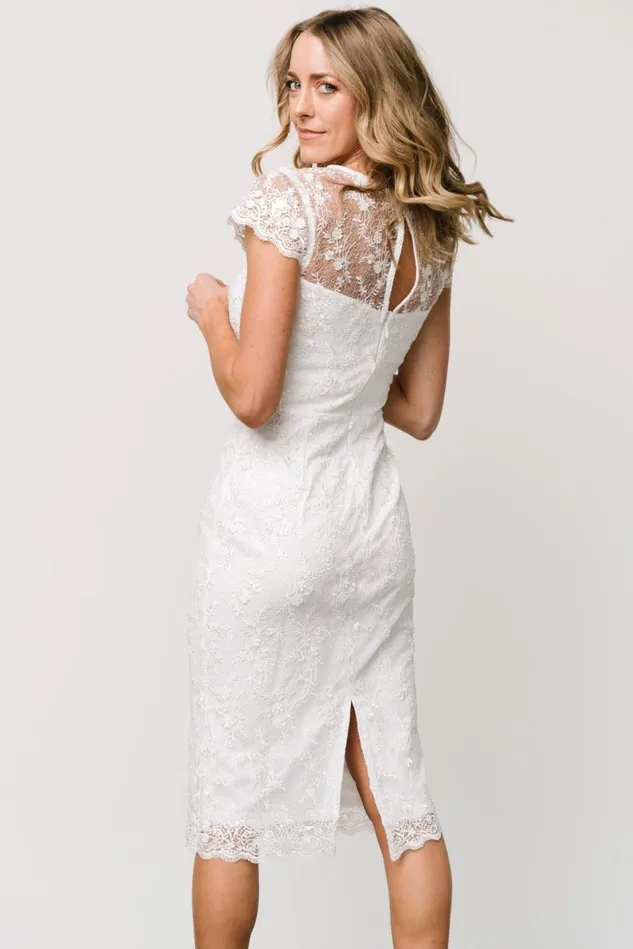 Baltic Born Embellished Sequin Women Oriana Embossed Shimmer Midi Dress Off White Baltic Born Embellished Sequin Women Oriana Embossed Shimmer Midi Dress Off White