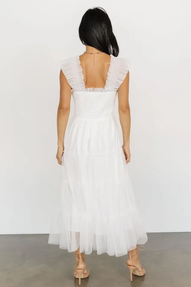Baltic Born Midi Dresses Women Emma Smocked Tulle Dress Off White