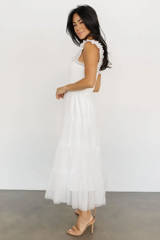 Baltic Born Midi Dresses Women Emma Smocked Tulle Dress Off White