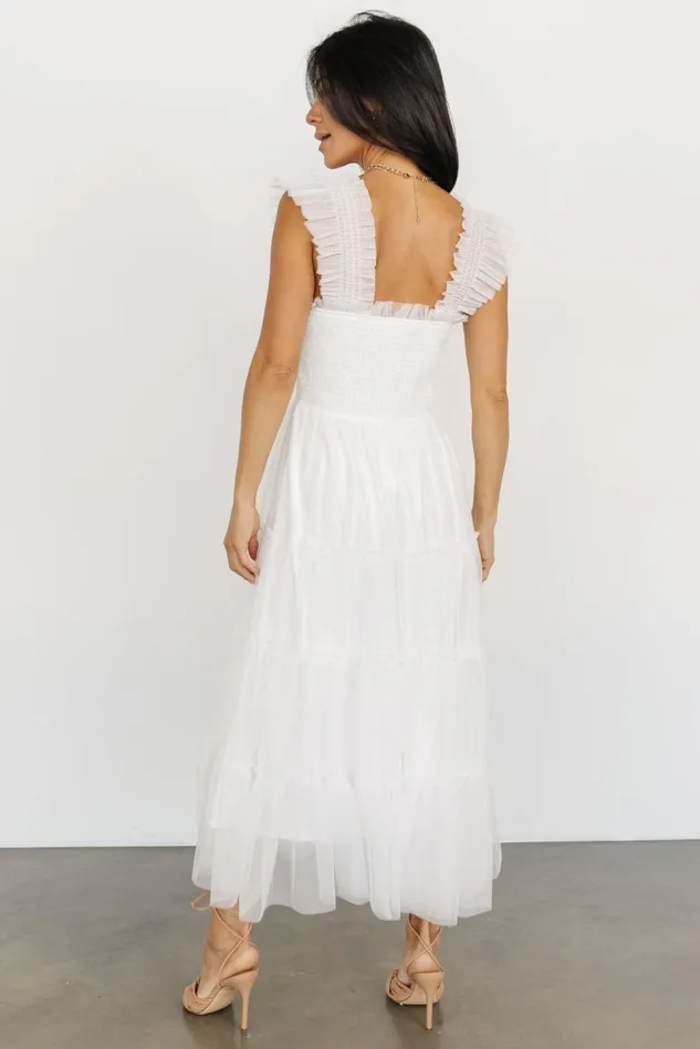 Baltic Born Midi Dresses Women Emma Smocked Tulle Dress Off White