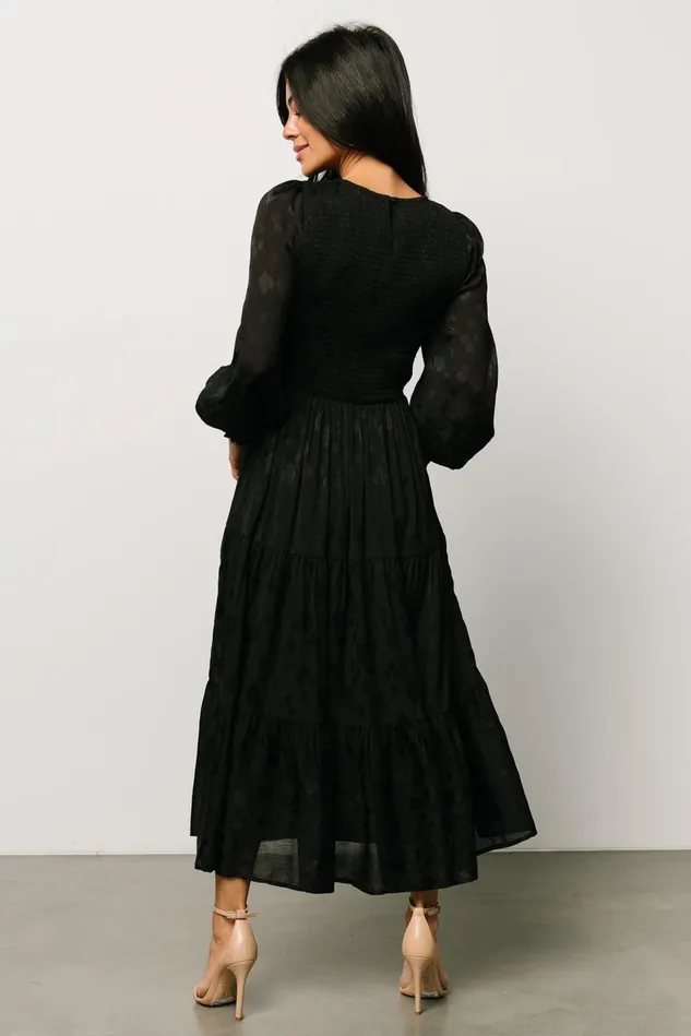 Baltic Born Midi Dresses Women Stockholm Smocked Dress Black