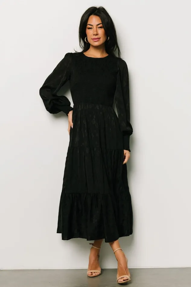 Baltic Born Midi Dresses Women Stockholm Smocked Dress Black