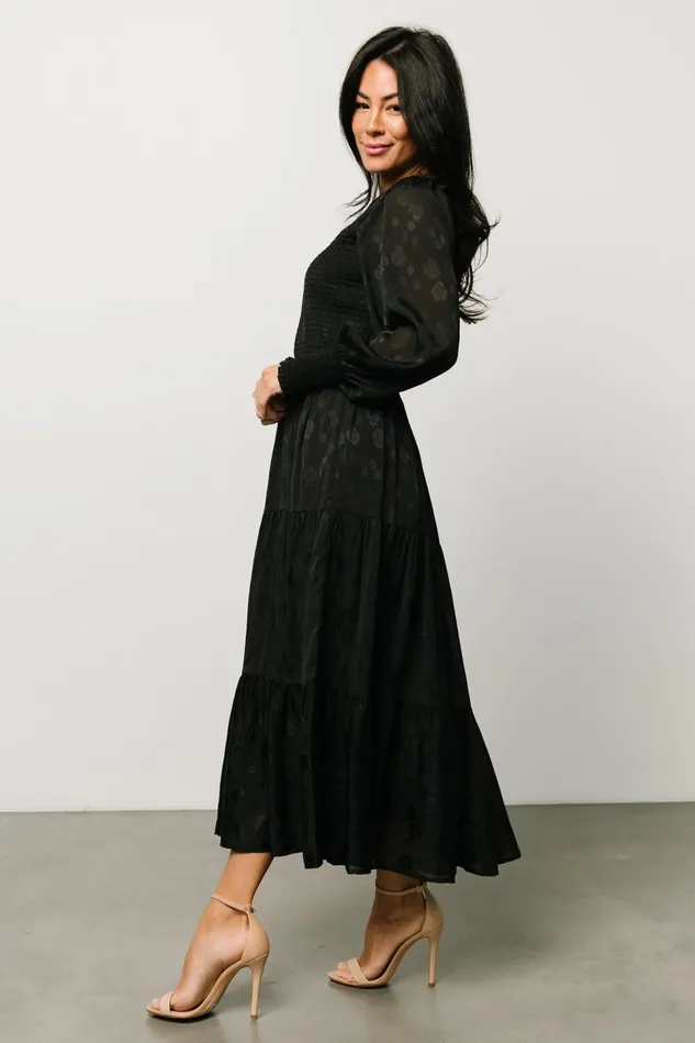 Baltic Born Midi Dresses Women Stockholm Smocked Dress Black