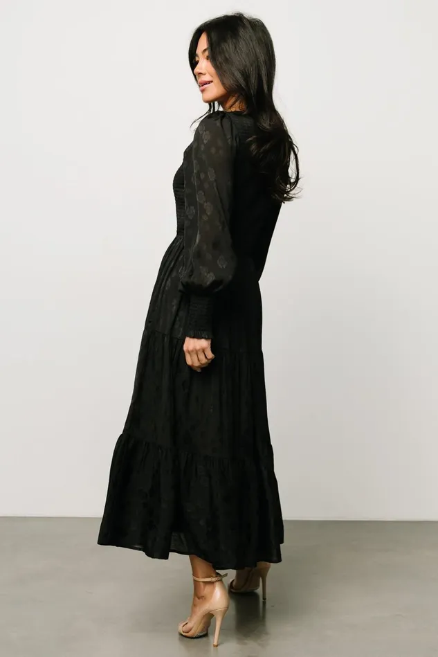 Baltic Born Midi Dresses Women Stockholm Smocked Dress Black