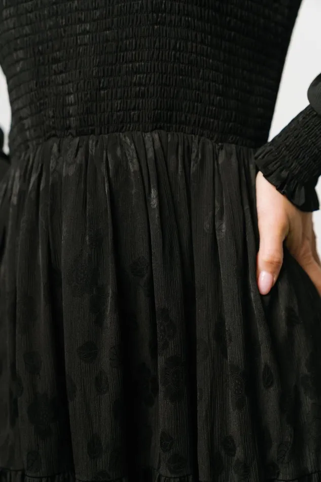 Baltic Born Midi Dresses Women Stockholm Smocked Dress Black