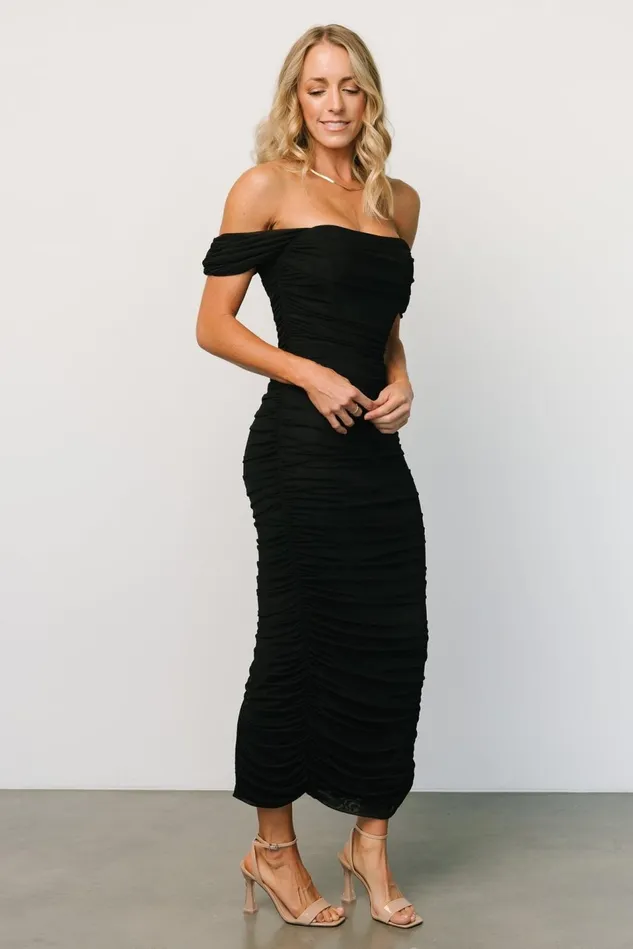 Baltic Born Mother Of The Bride Women Alessandra Mesh Midi Dress Black