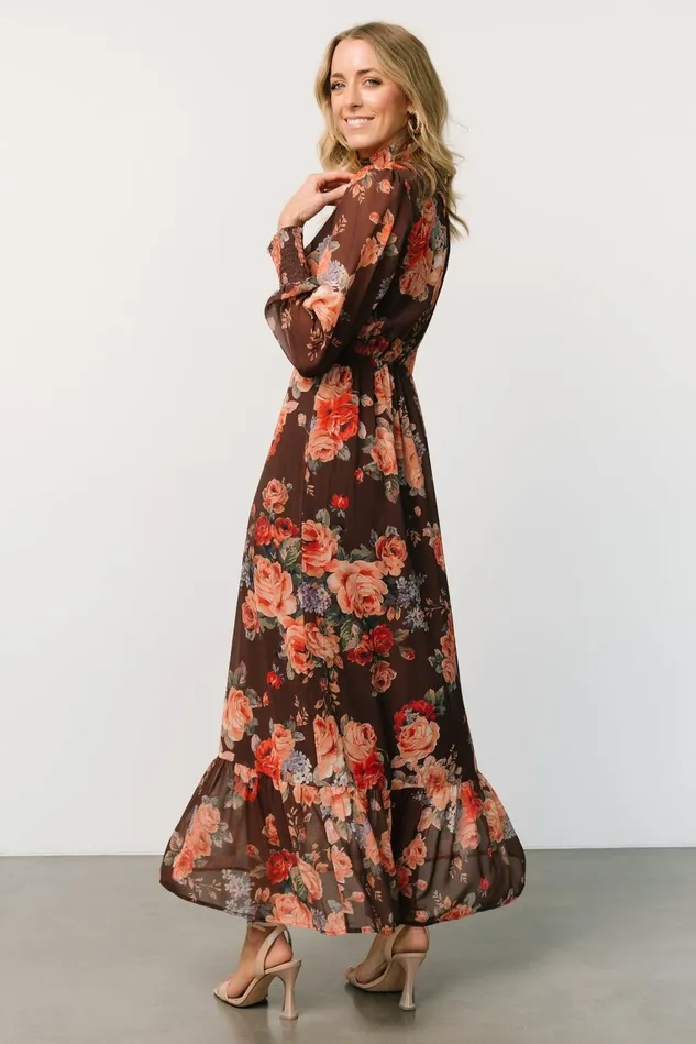 Baltic Born Mother Of The Bride Women Luciana Maxi Dress Brown Floral Baltic Born Mother Of The Bride Women Luciana Maxi Dress Brown Floral