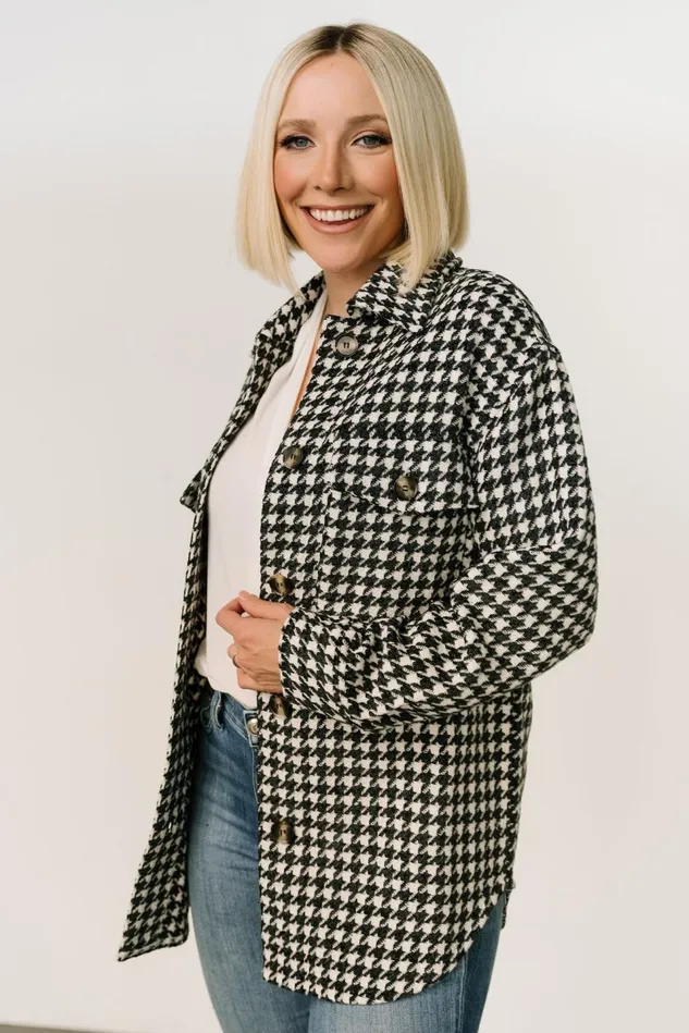Baltic Born Outerwear Women Bridger Houndstooth Jacket Dark Navy Ivory Baltic Born Outerwear Women Bridger Houndstooth Jacket Dark Navy Ivory