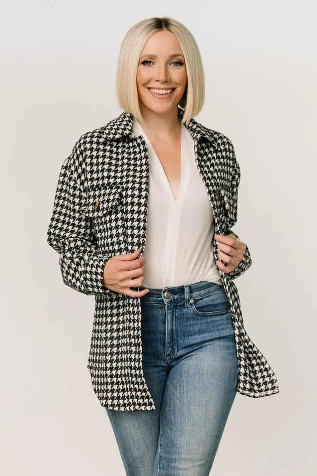 Baltic Born Outerwear Women Bridger Houndstooth Jacket Dark Navy Ivory Baltic Born Outerwear Women Bridger Houndstooth Jacket Dark Navy Ivory