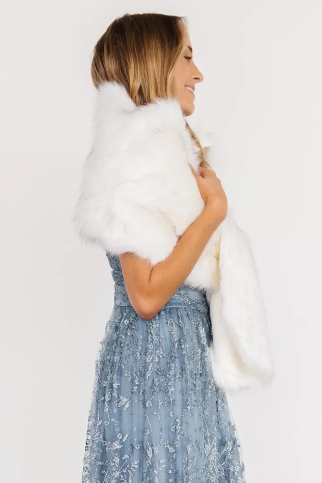 Baltic Born Outerwear Women Valerie Faux Fur Shawl Ivory Baltic Born Outerwear Women Valerie Faux Fur Shawl Ivory