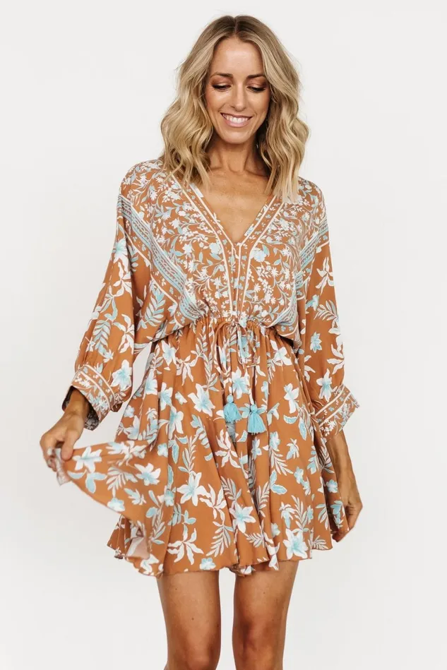 Baltic Born Short Dresses Women Adria Mini Dress Camel Blue