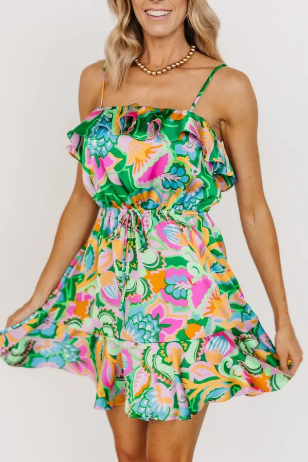 Baltic Born Short Dresses Women Braiden Short Dress Green Multi Floral