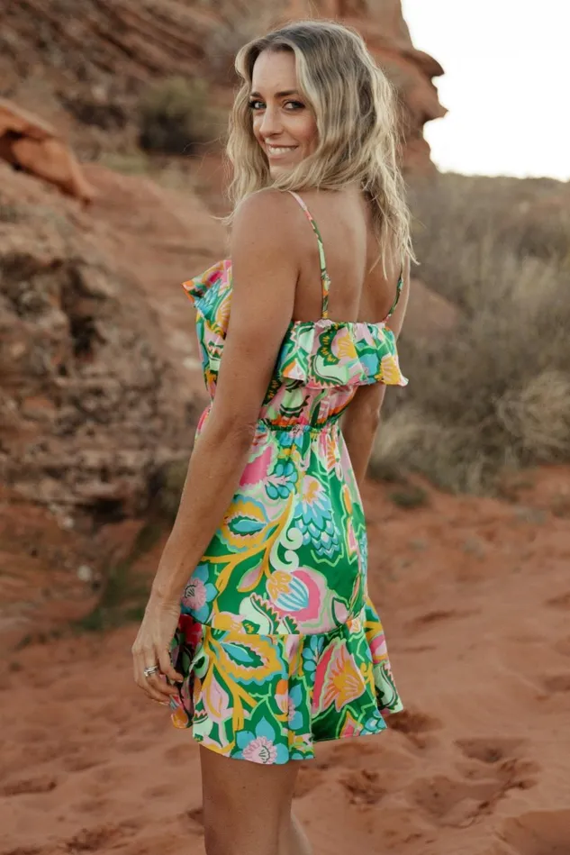 Baltic Born Short Dresses Women Braiden Short Dress Green Multi Floral
