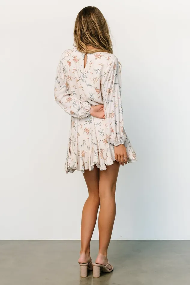 Baltic Born Short Dresses Women Galia Mini Dress Beige Floral Baltic Born Short Dresses Women Galia Mini Dress Beige Floral