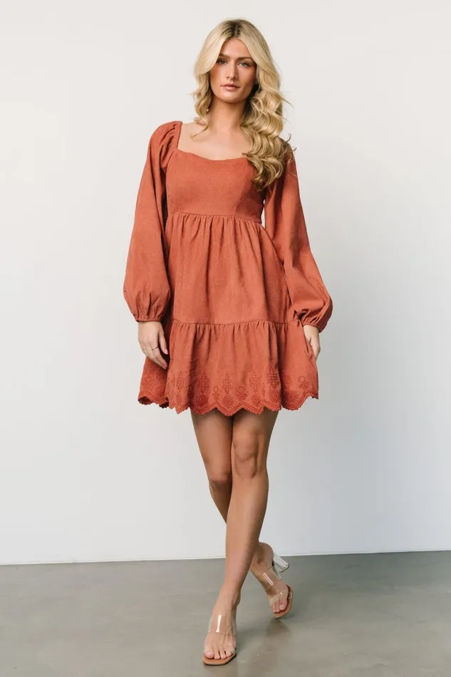 Baltic Born Short Dresses Women Sundsvall Short Dress Dusty Clay