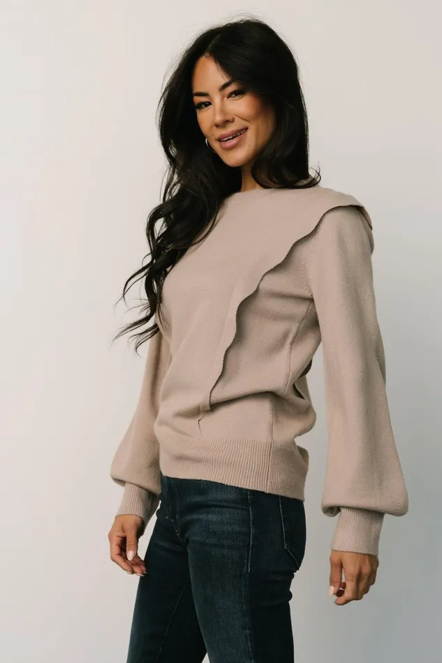 Baltic Born Sweaters Women Stowe Sweater Latte Baltic Born Sweaters Women Stowe Sweater Latte