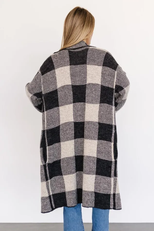 Baltic Born Sweaters Women Toronto Cardigan Black Taupe Baltic Born Sweaters Women Toronto Cardigan Black Taupe