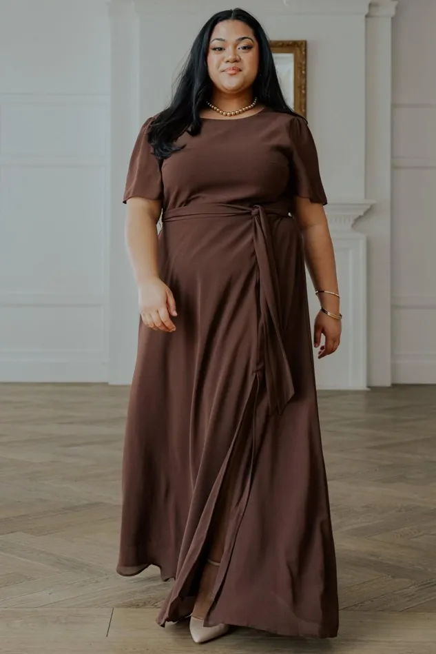 Baltic Born Wedding Guest Women Naomi Short Sleeve Maxi Dress Espresso
