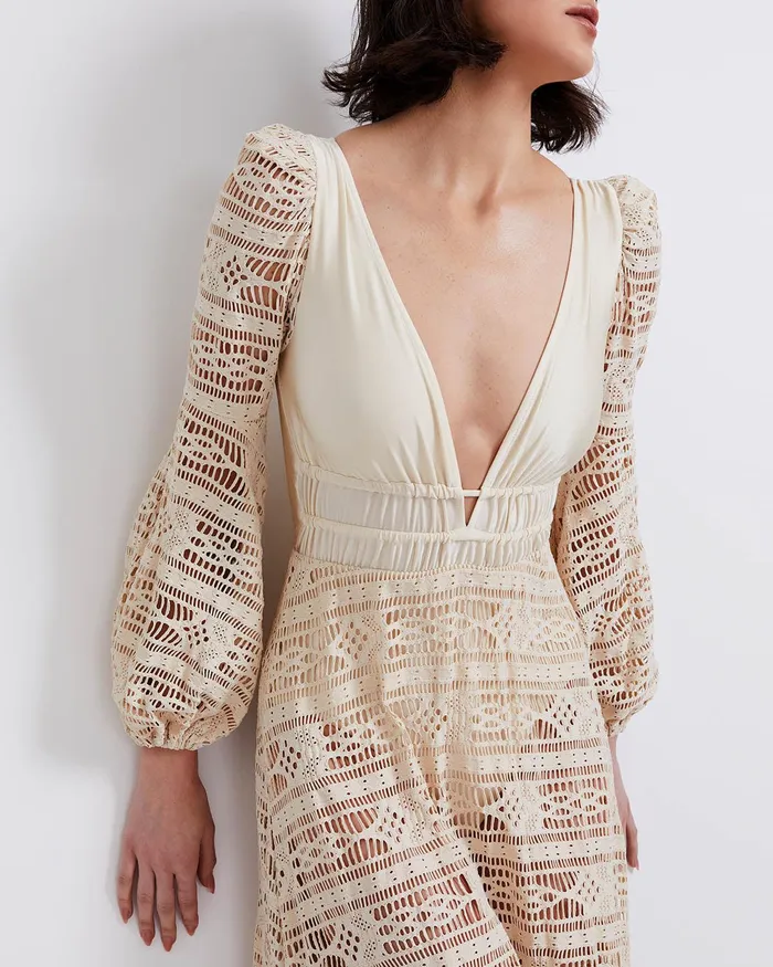 Beach Dresses Women PatBO Crochet Deep VNeck Beach Dress FINAL SALE