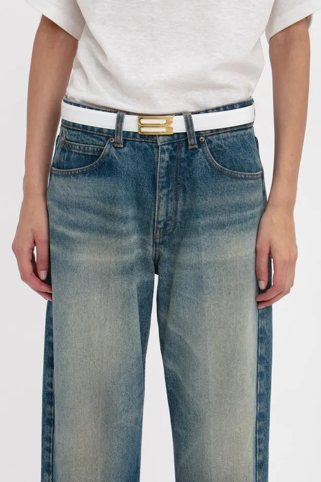 Belts Women Victoria Beckham Exclusive Frame Belt In White Leather