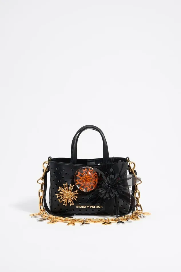 Black Chrysanthemum Charm Black Women Bimba Y Lola Bag Charms