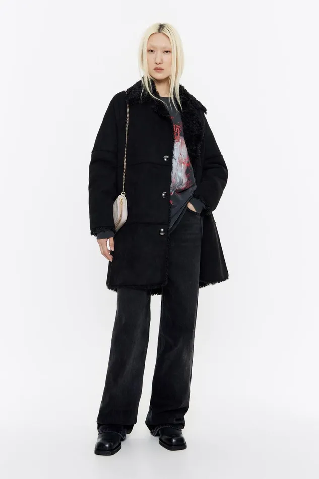 Black Faux Suede Jacket Black Women Bimba Y Lola Coats And Trench Coats Black Faux Suede Jacket Black Women Bimba Y Lola Coats And Trench Coats