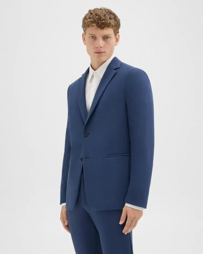 Blazers Jackets Men Theory Clinton Blazer In Precision Ponte Deep Atlantic