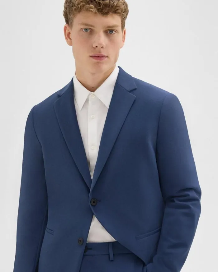 Blazers Jackets Men Theory Clinton Blazer In Precision Ponte Deep Atlantic