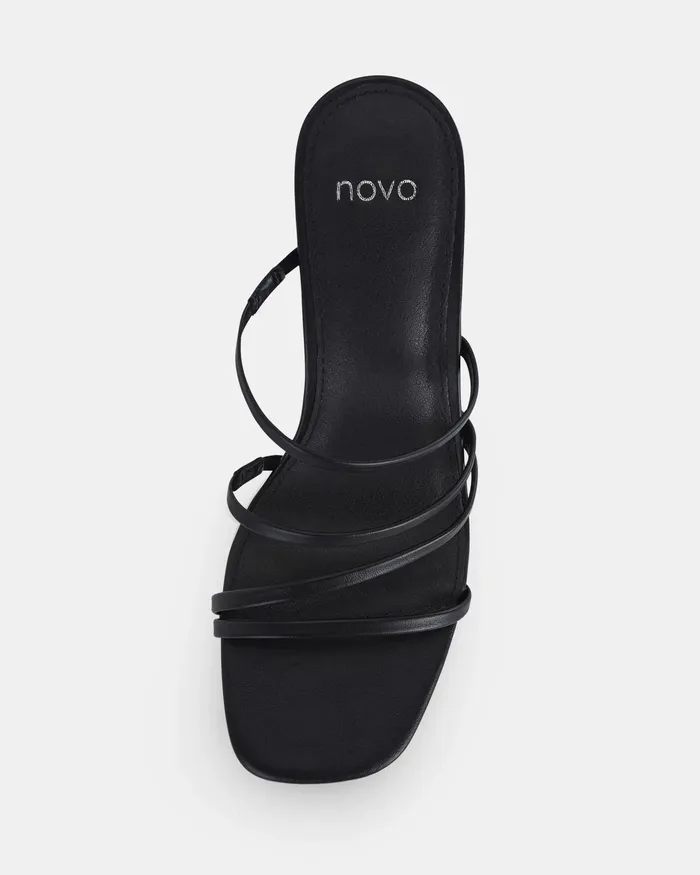 Block Heels UNATHI BLACK Mules 8211 NOVO Shoes Women